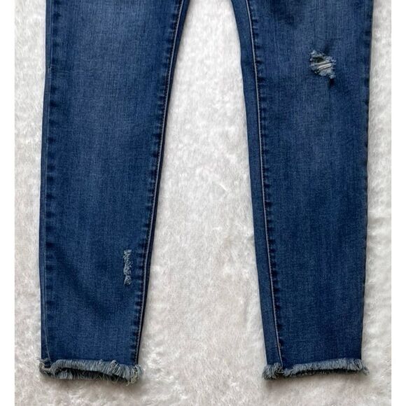 BLANKNYC Distressed Frayed Raw Hem Crop Skinny Jeans, Size 27 - Picture 9 of 14